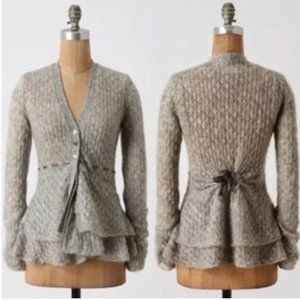 ANTHROPOLOGIE ROSIE NEIRA Tea's Ribbon Cardigan Sz XS